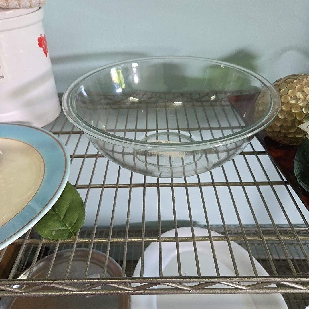 Clear glass mixing bowl