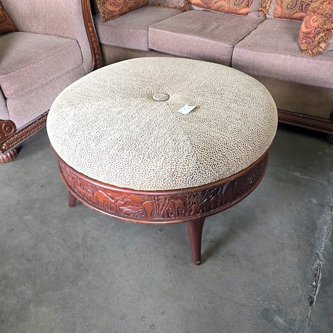 sam moore safari round ottoman