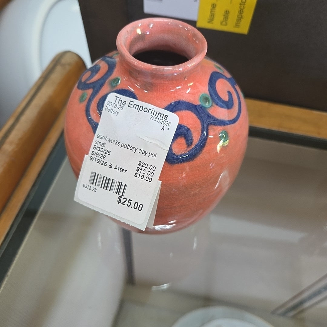 earthworks pottery clay pot small