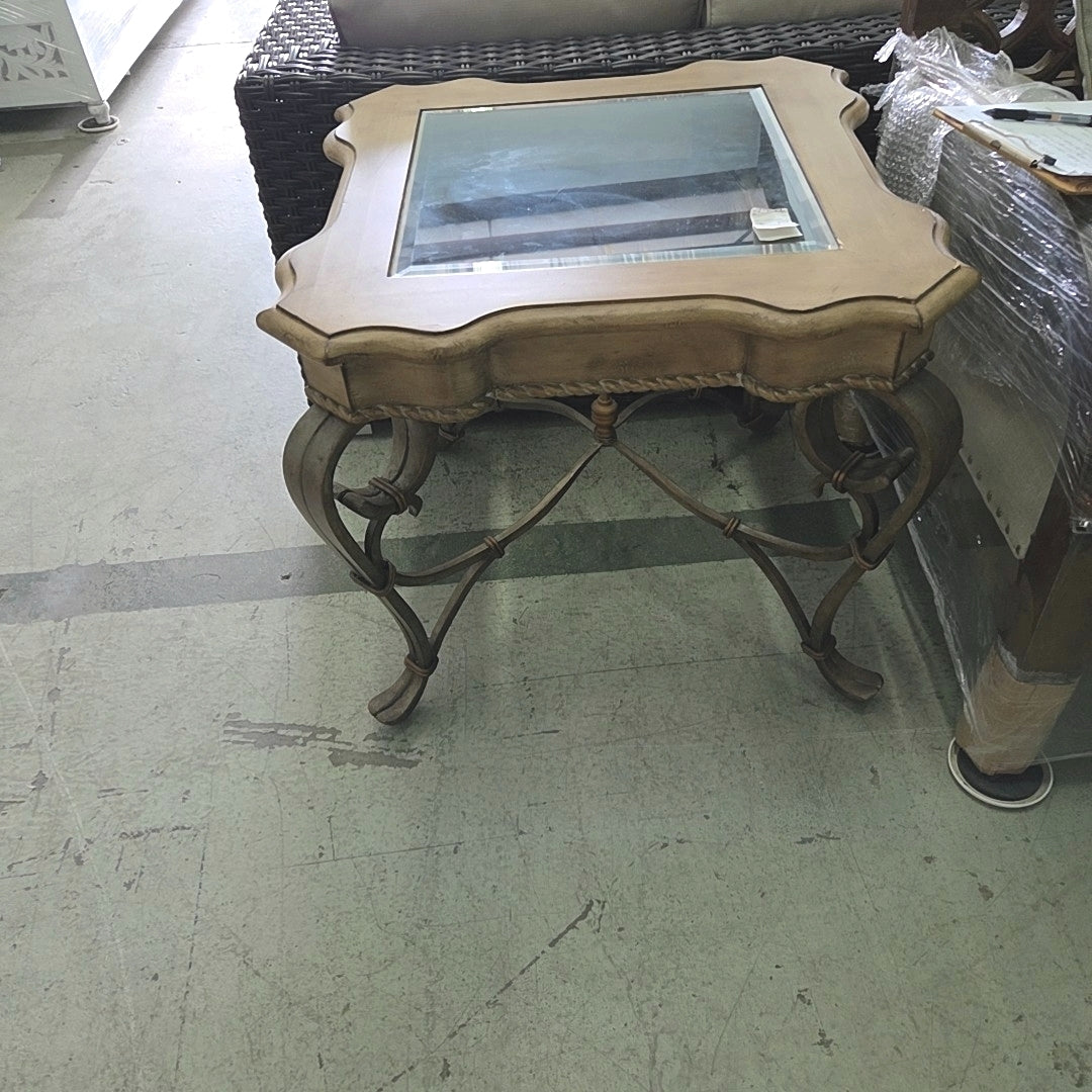 scallop square end table