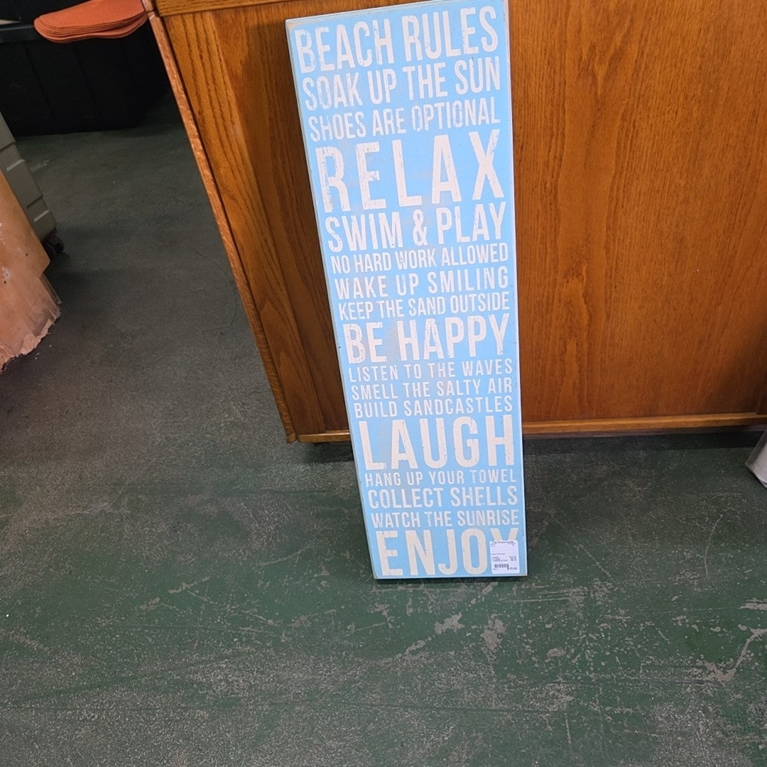 beach rules sign