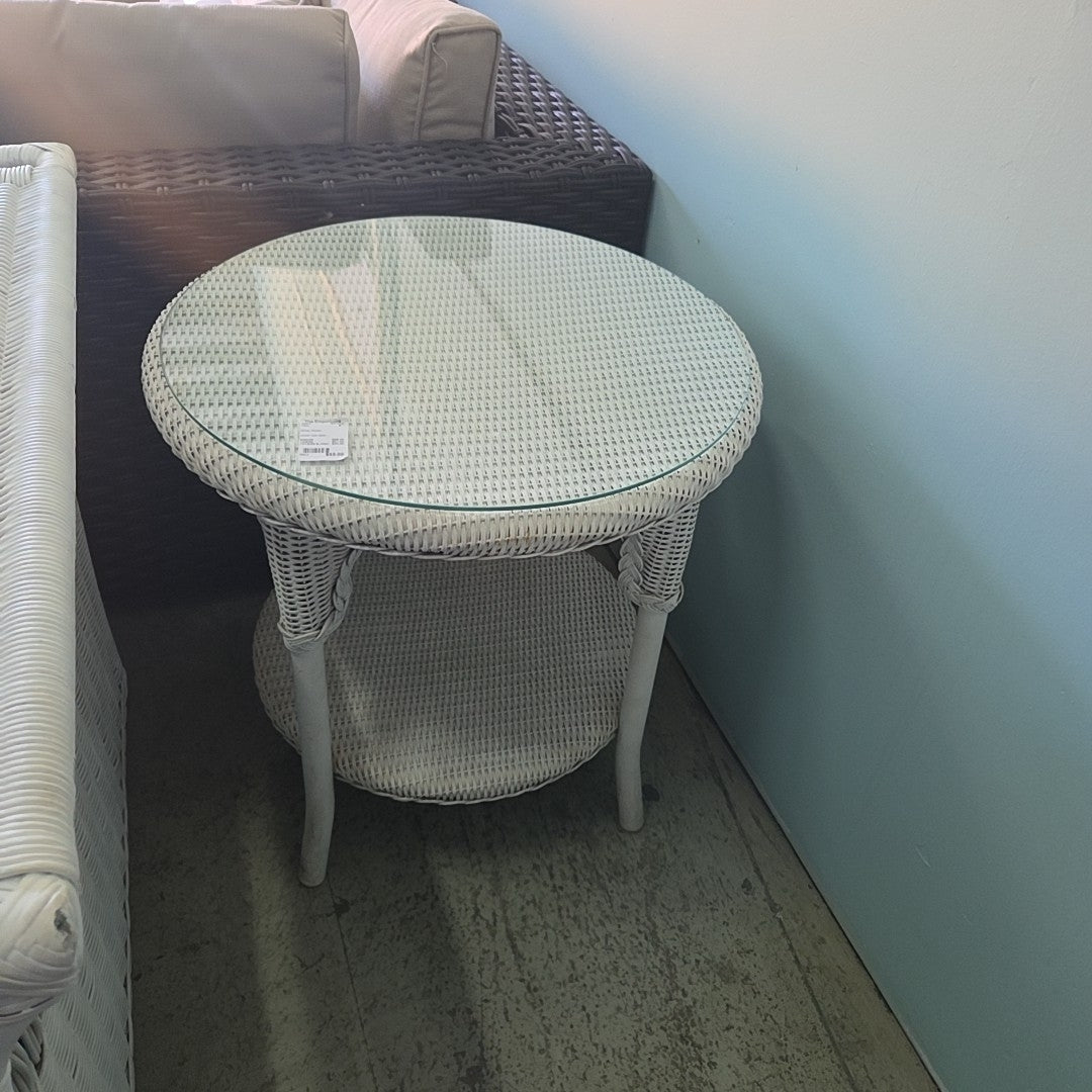 wicker side table