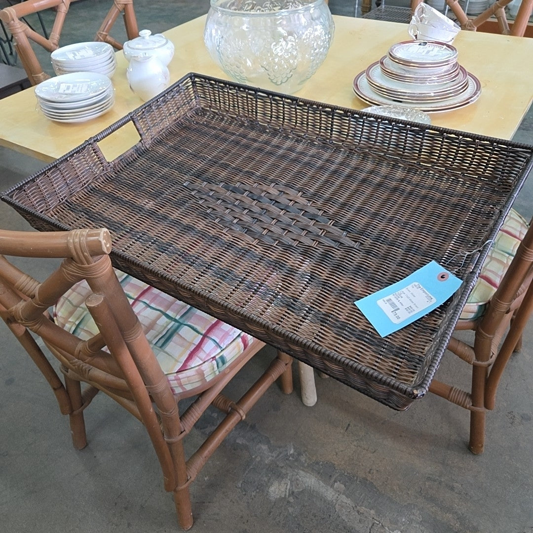 Large 17x25 Wicker Brown Tray