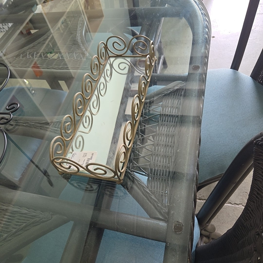 Vanity tray mirror