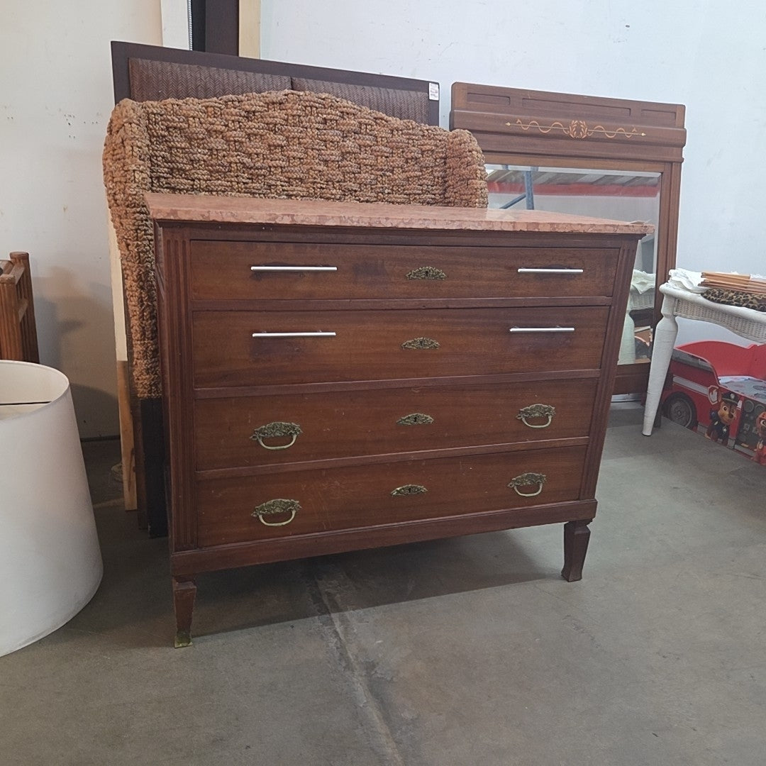 Antique Marble top wooden dresser