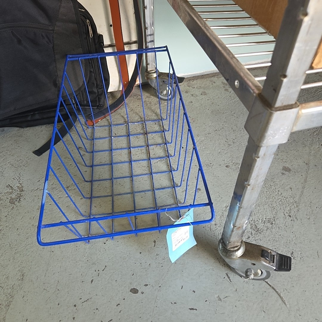 blue metal basket