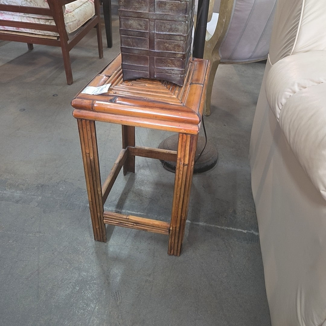 burnt bamboo stool