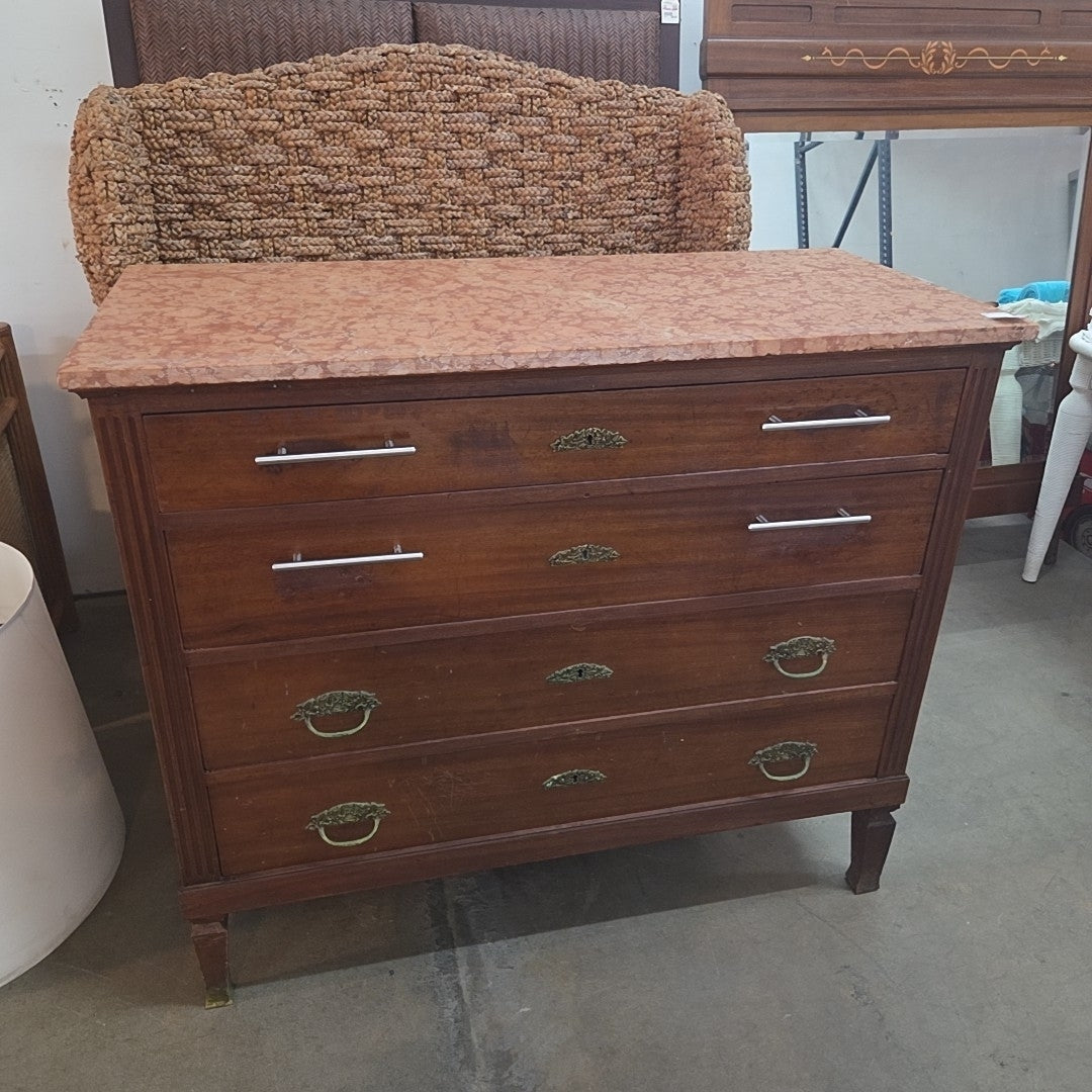Antique Marble top wooden dresser