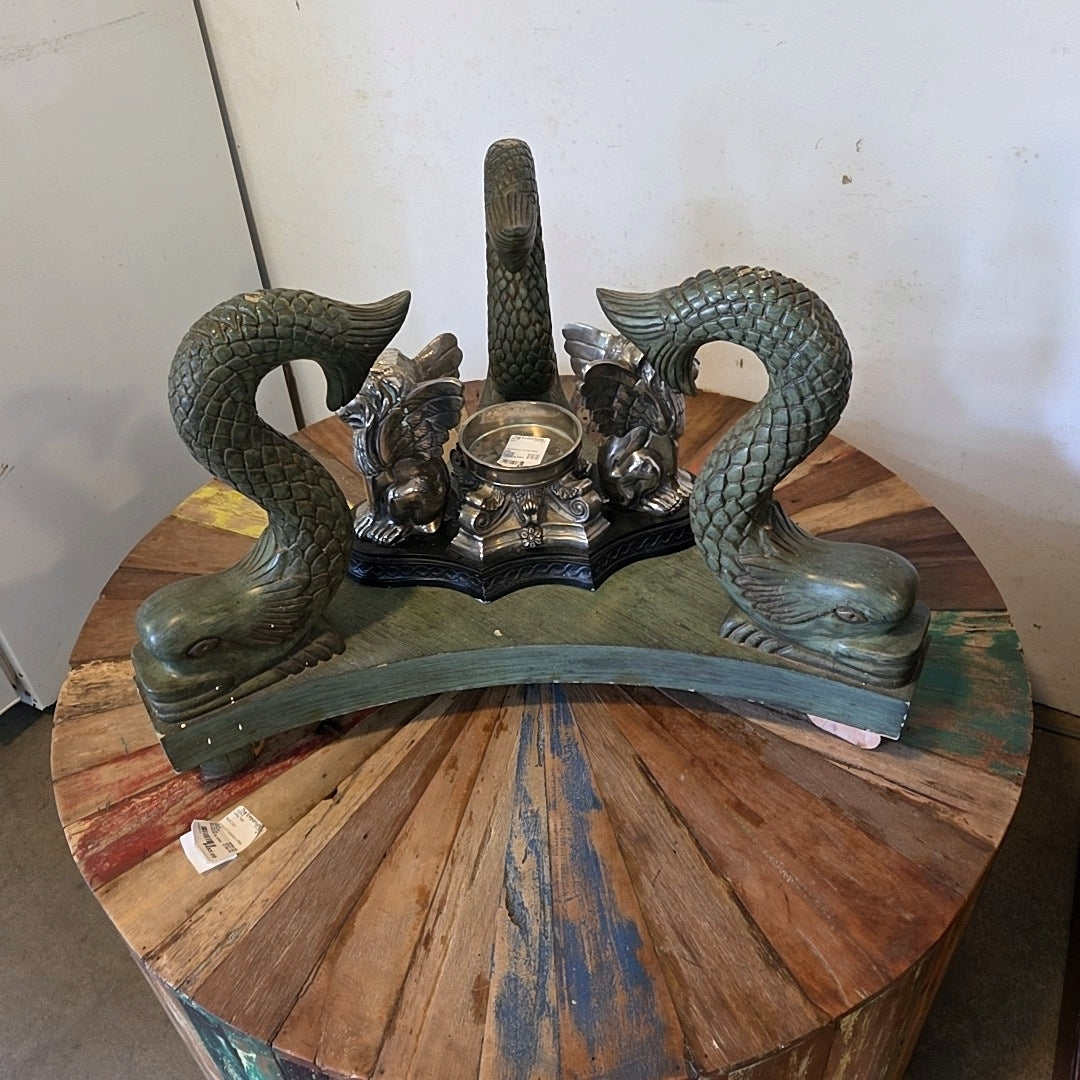 Neoclassical- koi fish table base