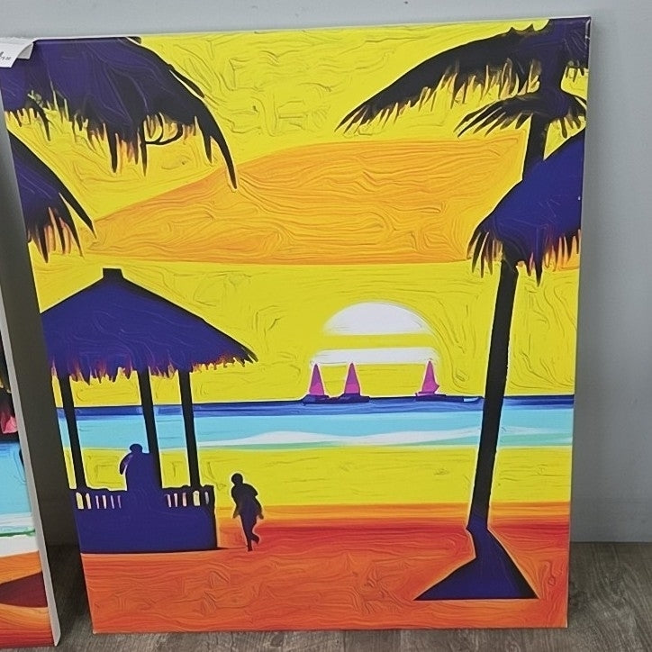 Art Work Beack Bright Yellow
