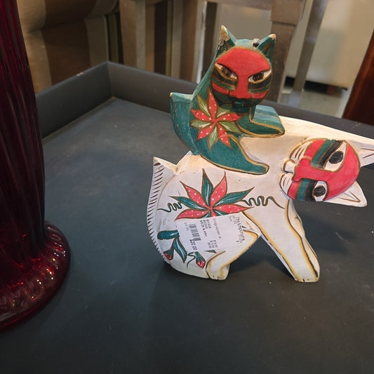 Vintage wooden cat