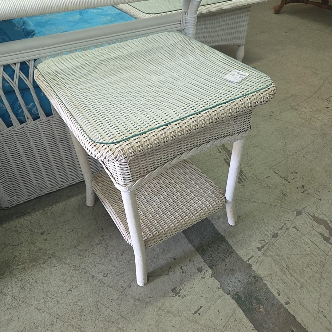 wicker side table