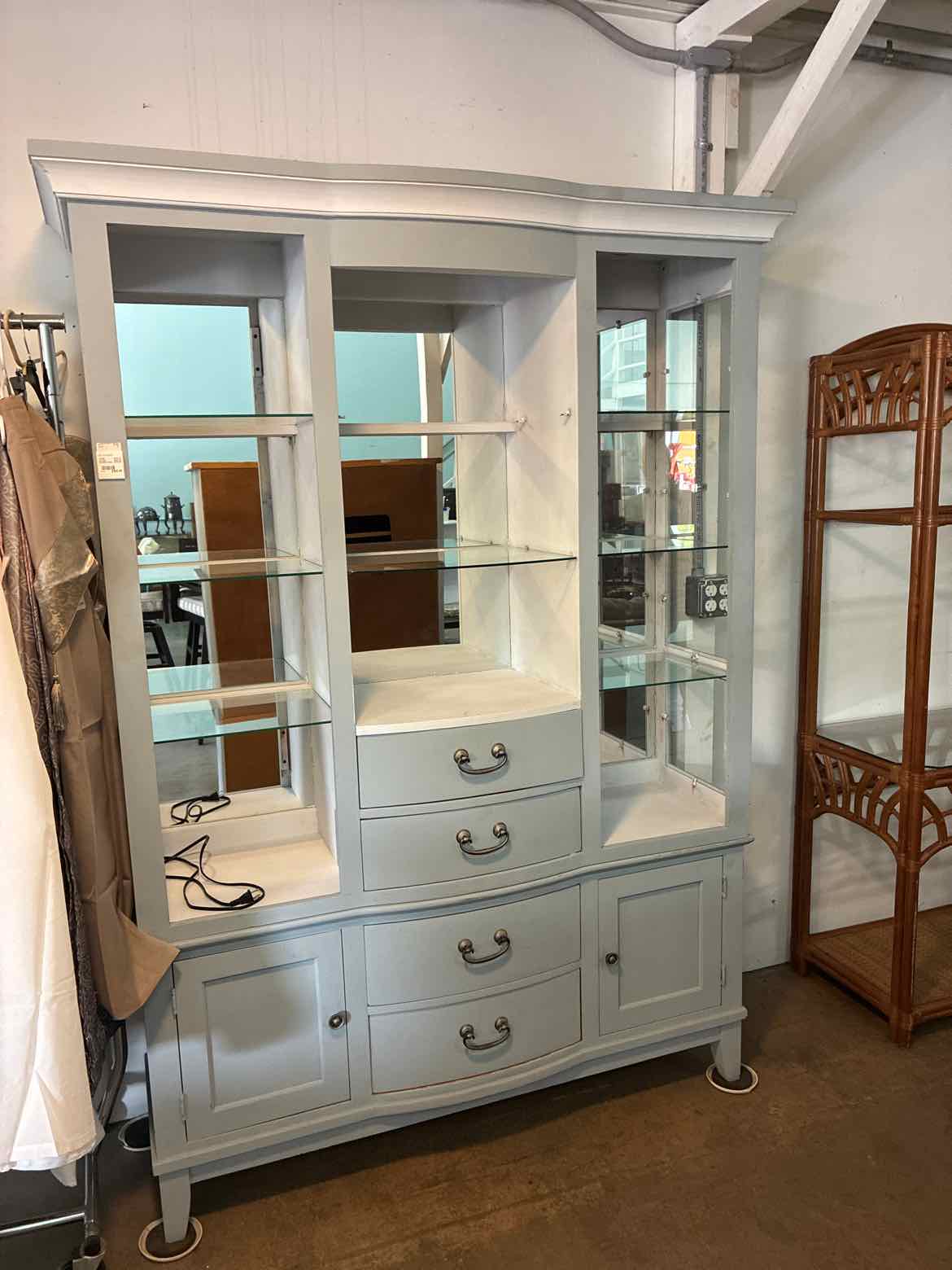 grey china cabinet