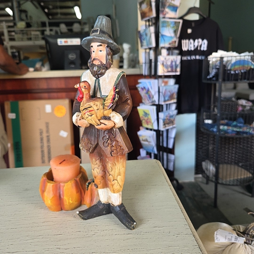 Pilgrim man candle holder