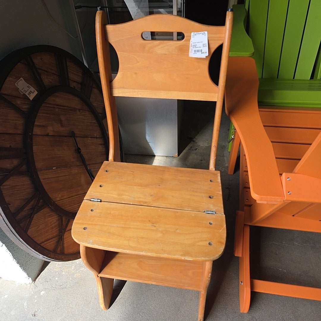 wooden ladder stool