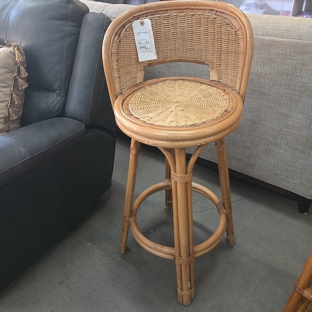 rattan swivel bar stool