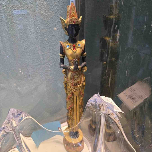 Vintage Thai Staue Gold Wood Home Accent