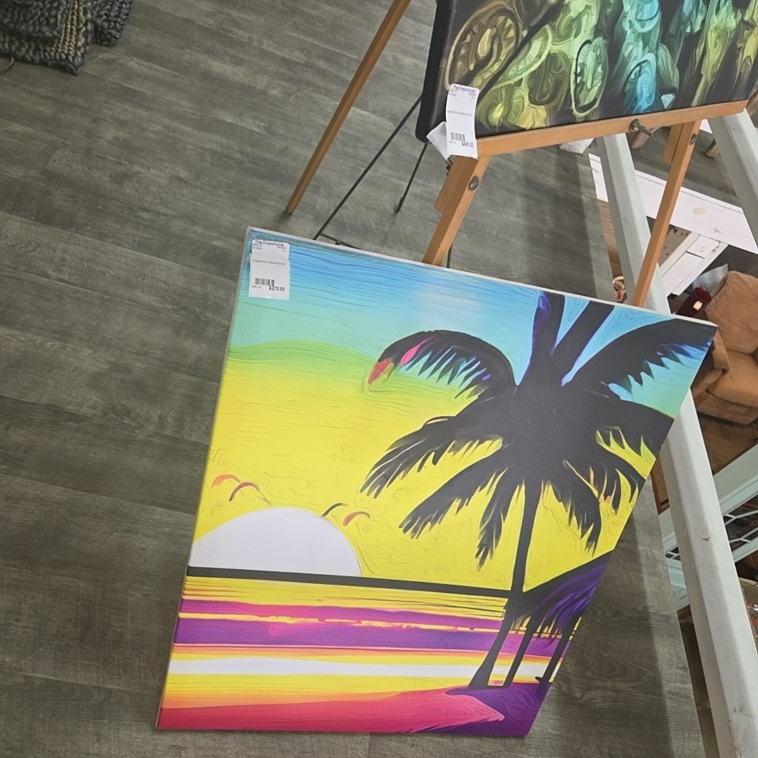 Art Work Beack Bright Yellow