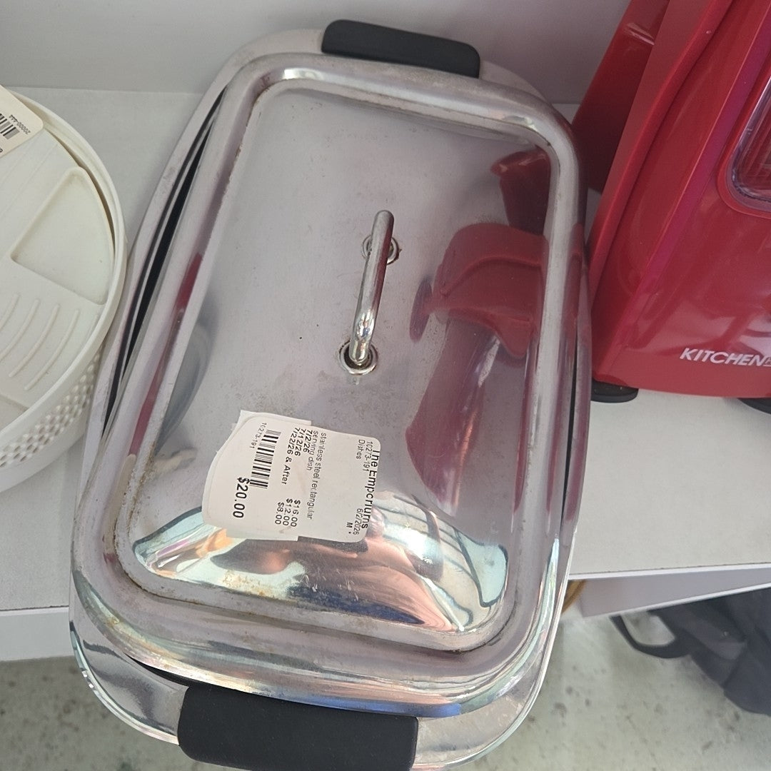 stainless steel rectangular serving dish