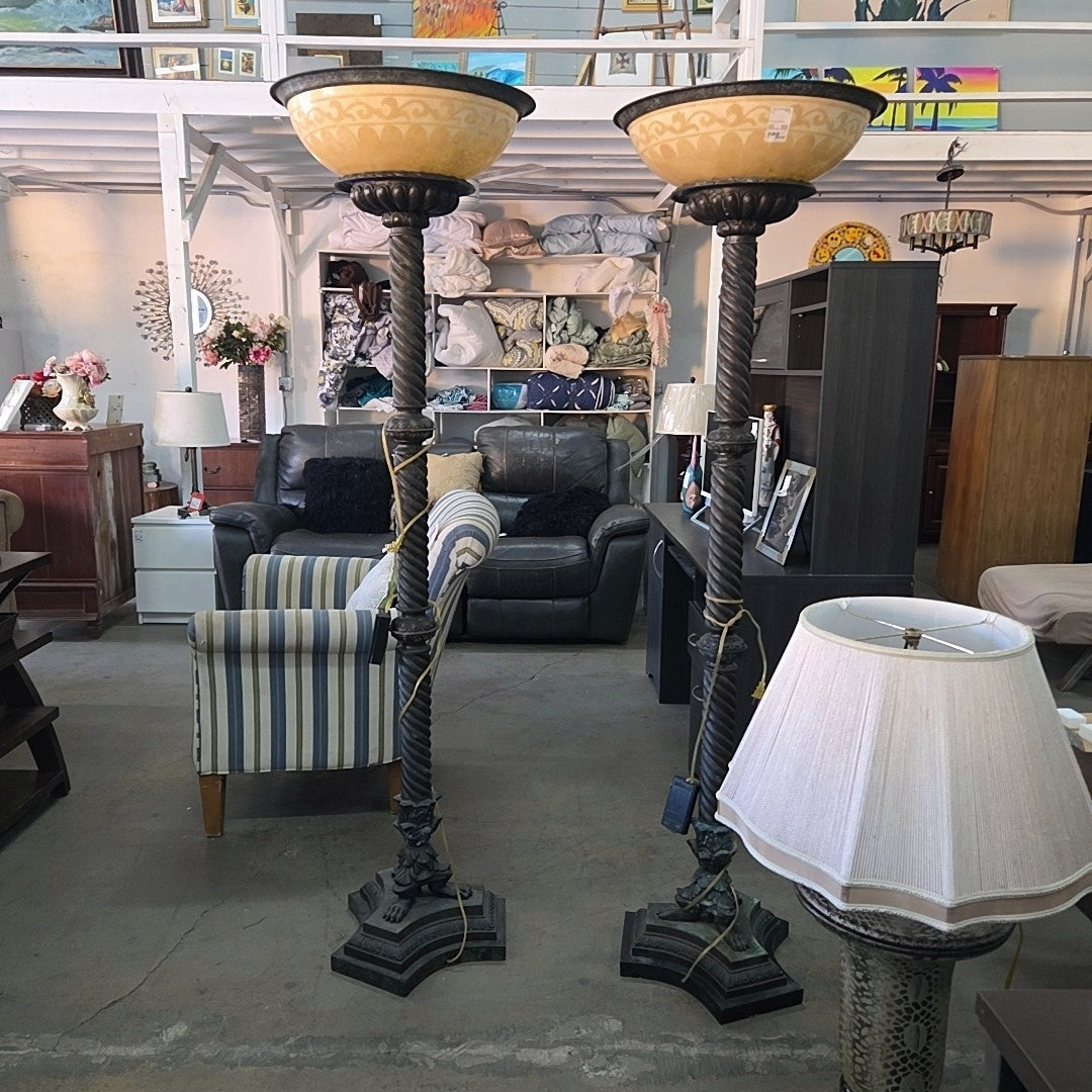 Vintage torchiere lamp
