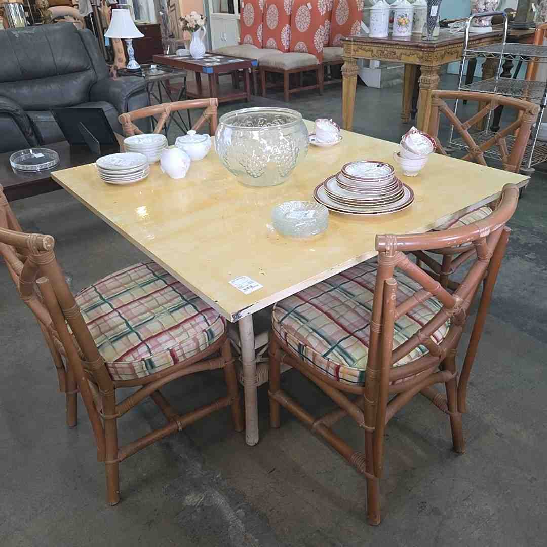 Tan Table and 4 Chairs