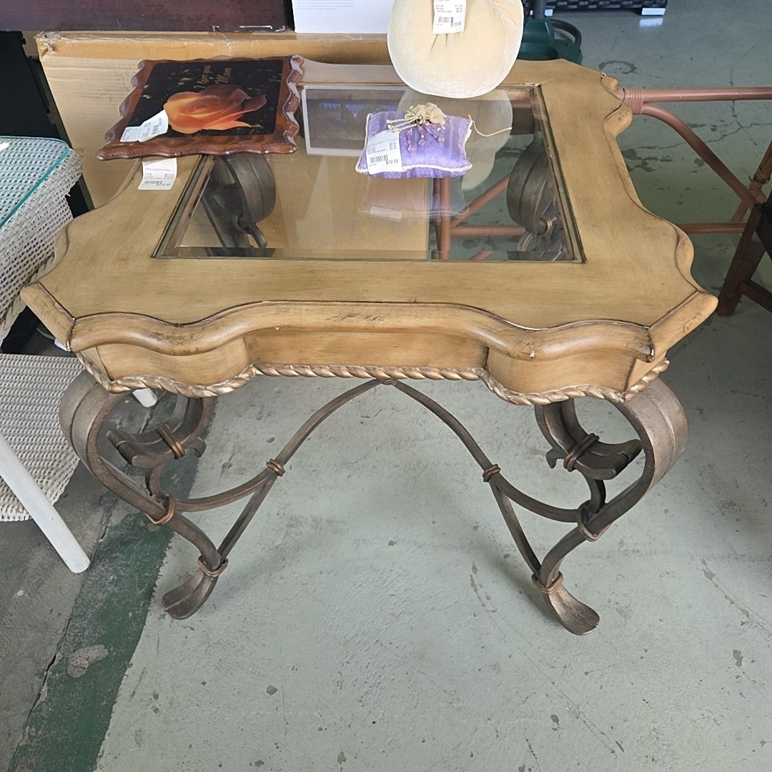 scallop square end table