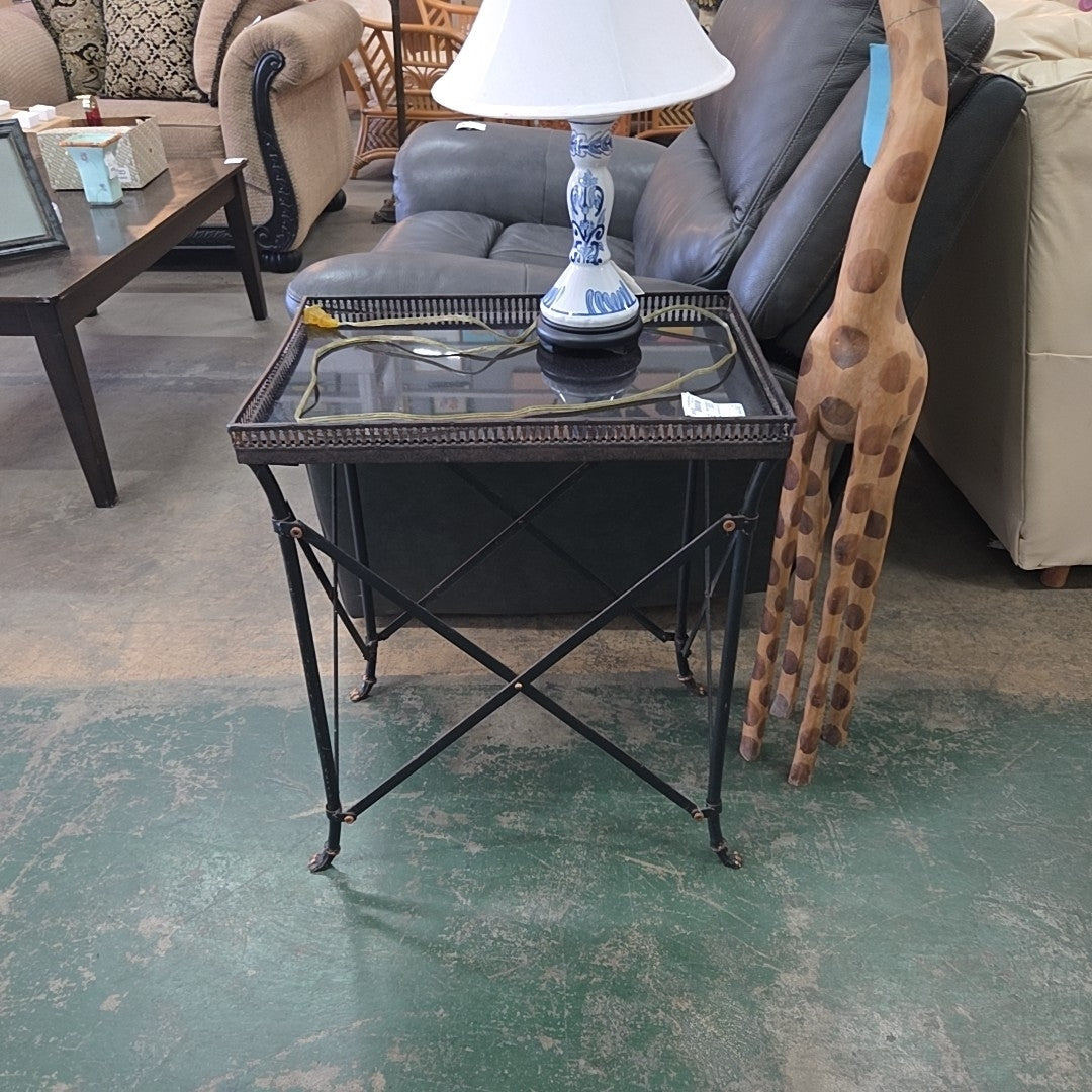 black metal accent table