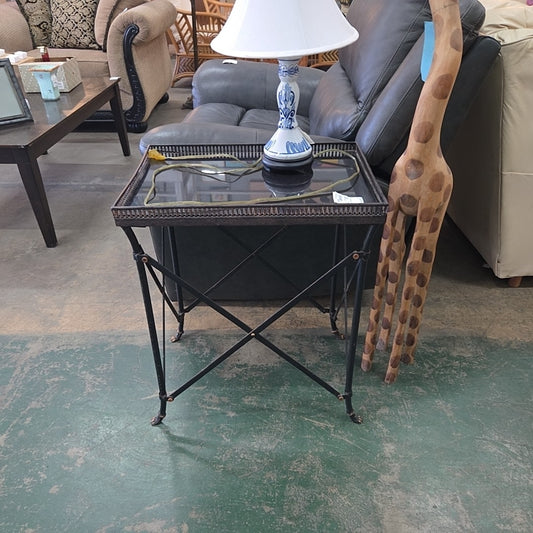 black metal accent table