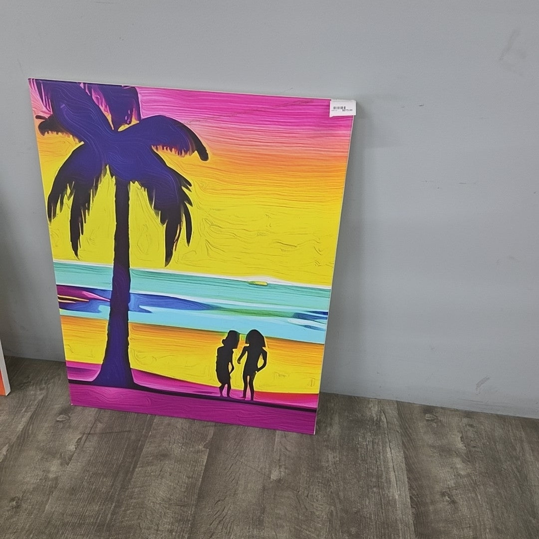 Art Work Beack Bright Yellow