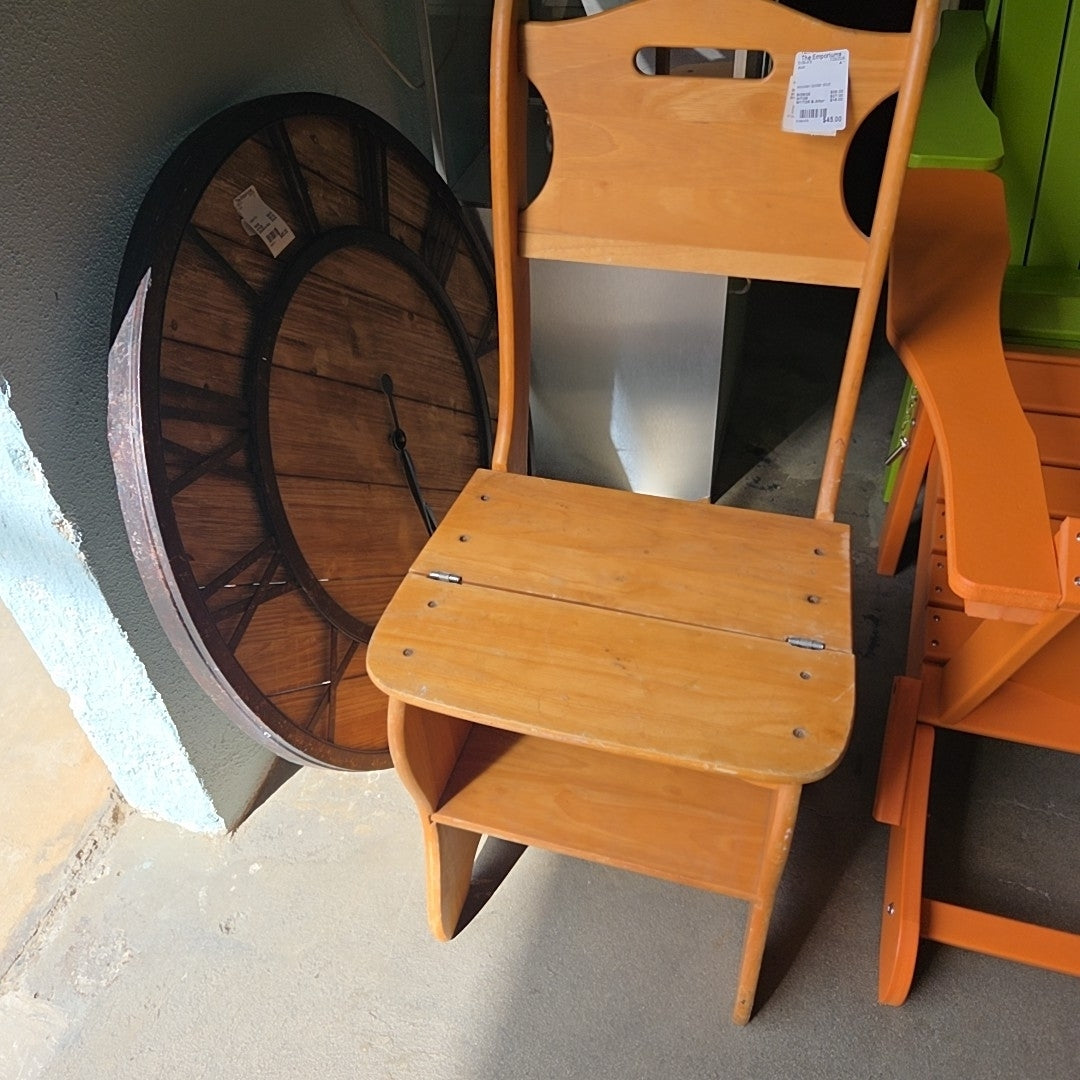 wooden ladder stool