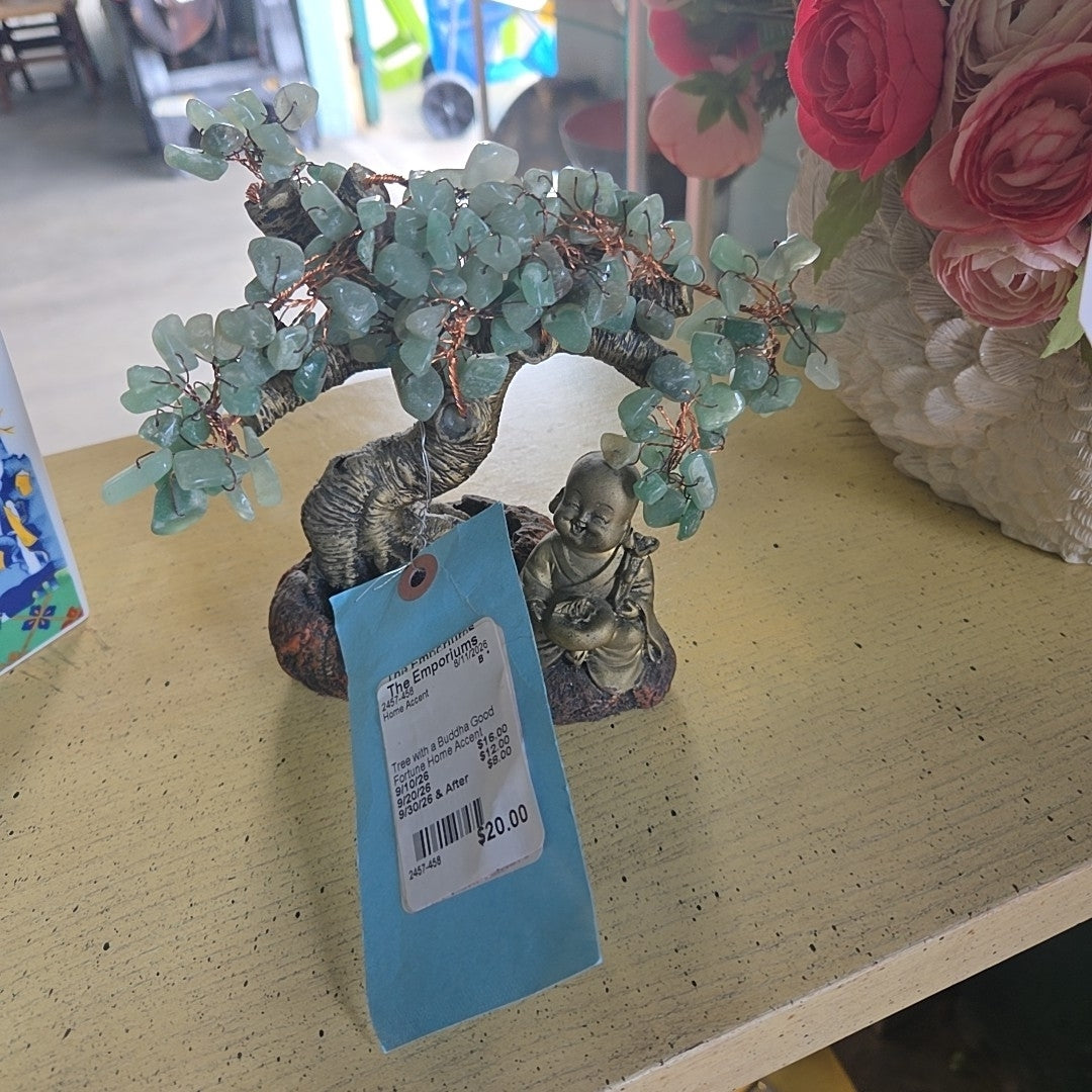 Tree with a Buddha Good Fortune Home Accent