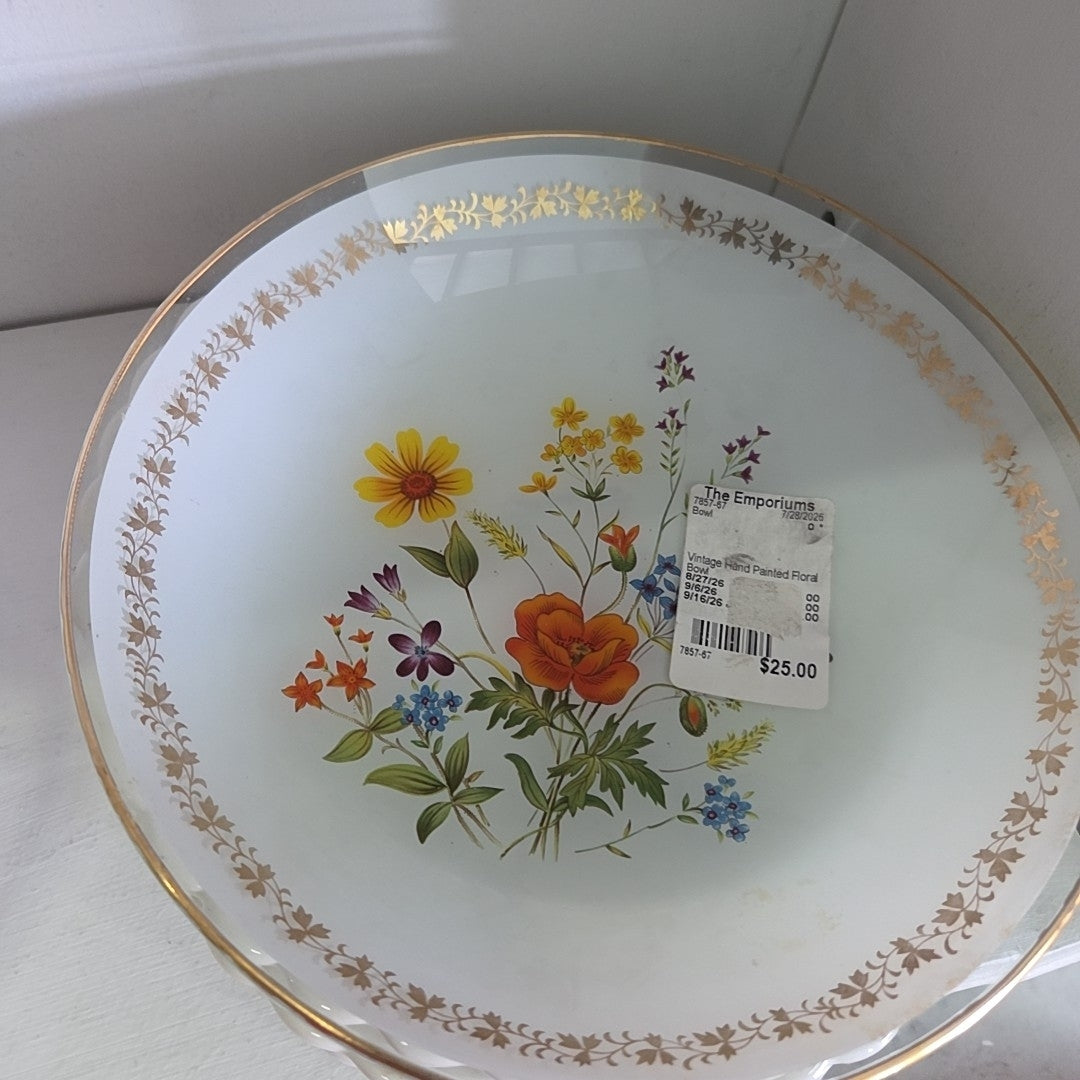 Vintage Hand Painted Floral Bowl