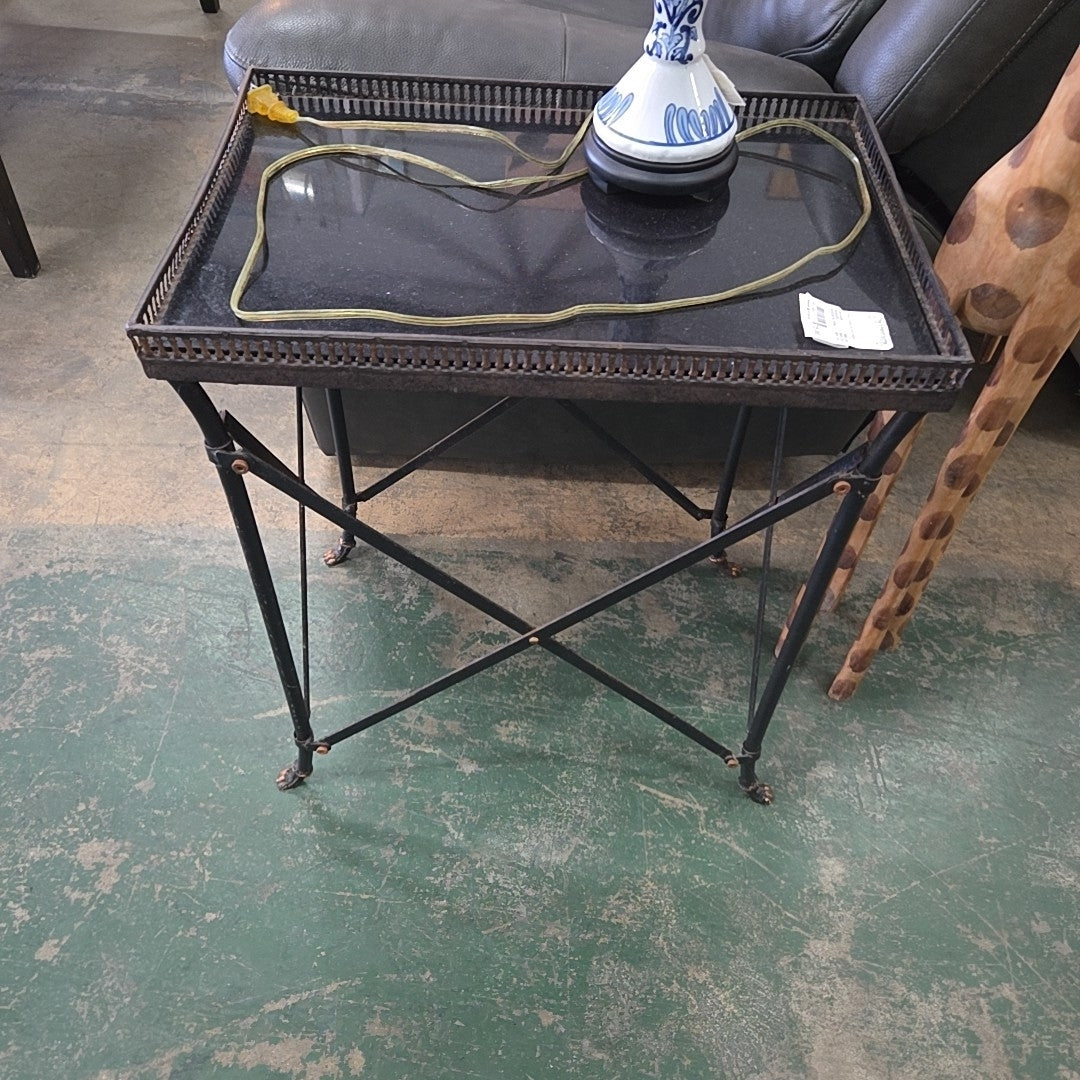 black metal accent table