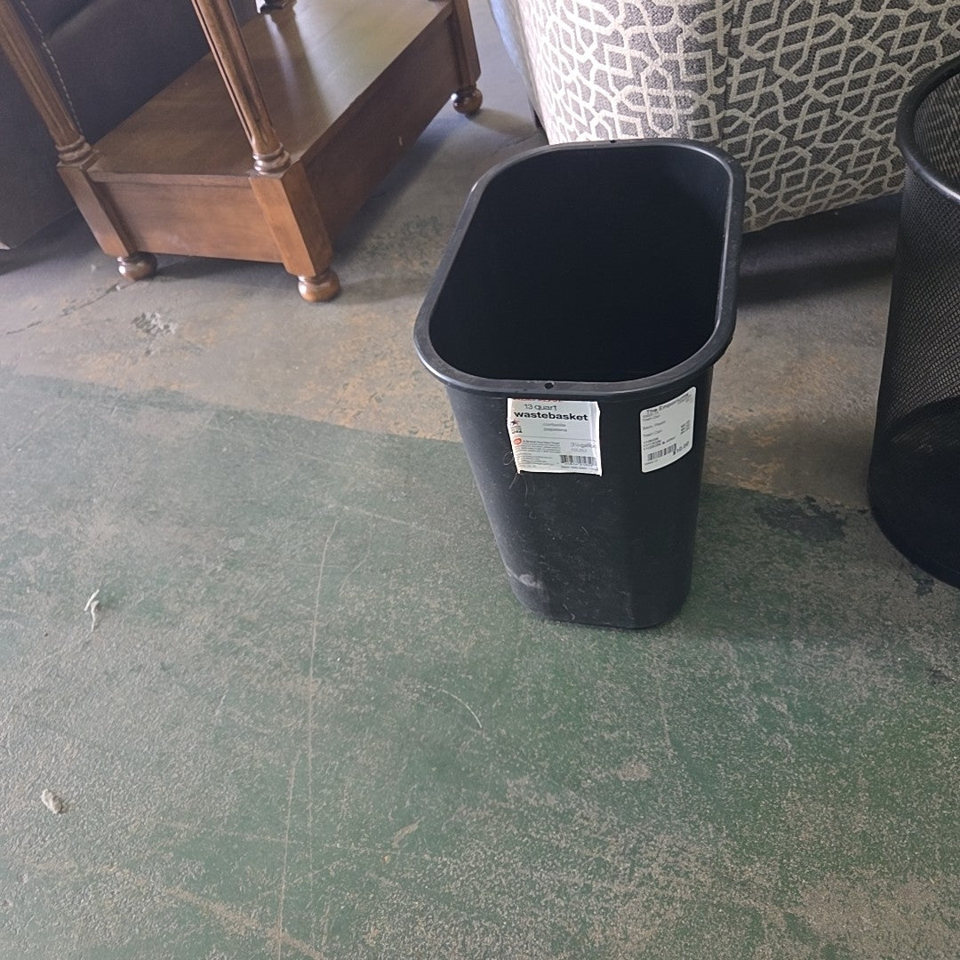 Black Plastic Trash Can